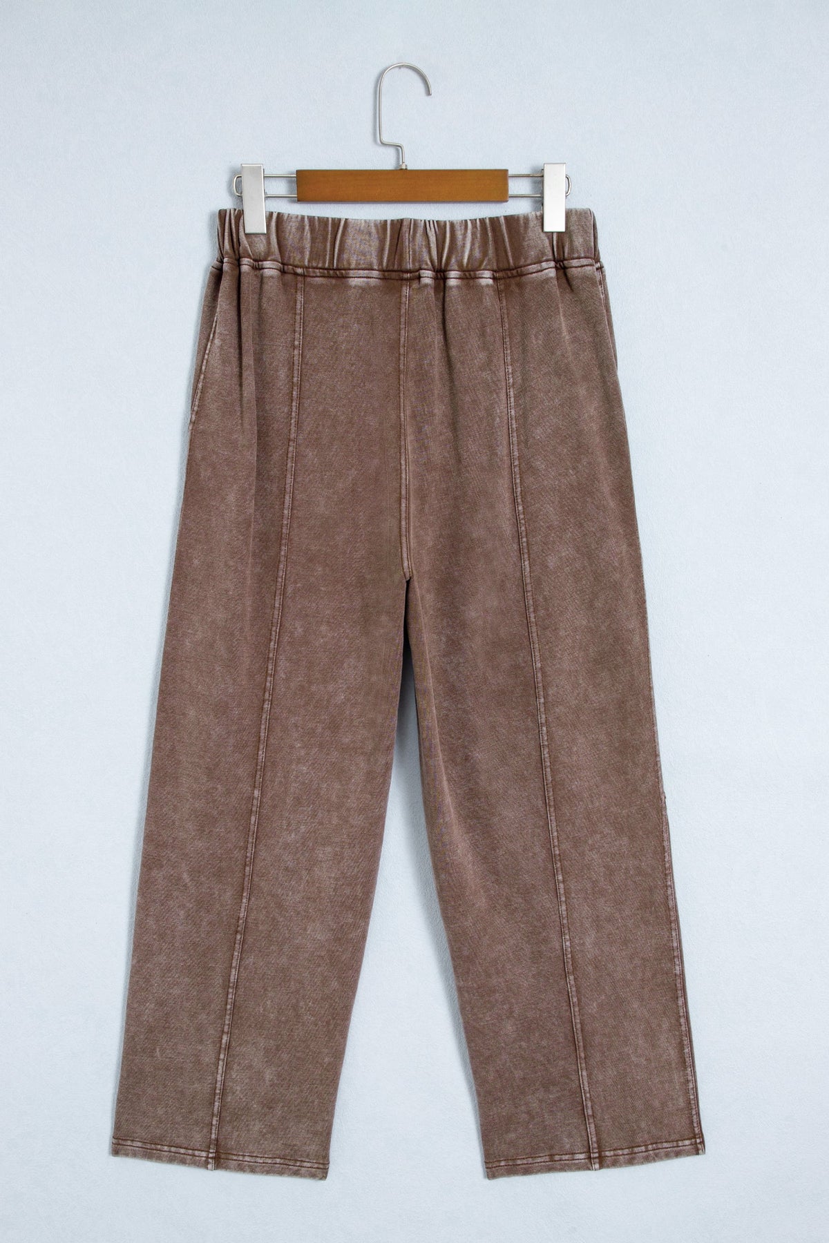 Lola Mineral Wash Seam Detail Elastic Waist Barrel Pants