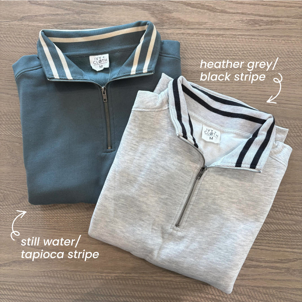 Stripe Quarter Zip Pullover