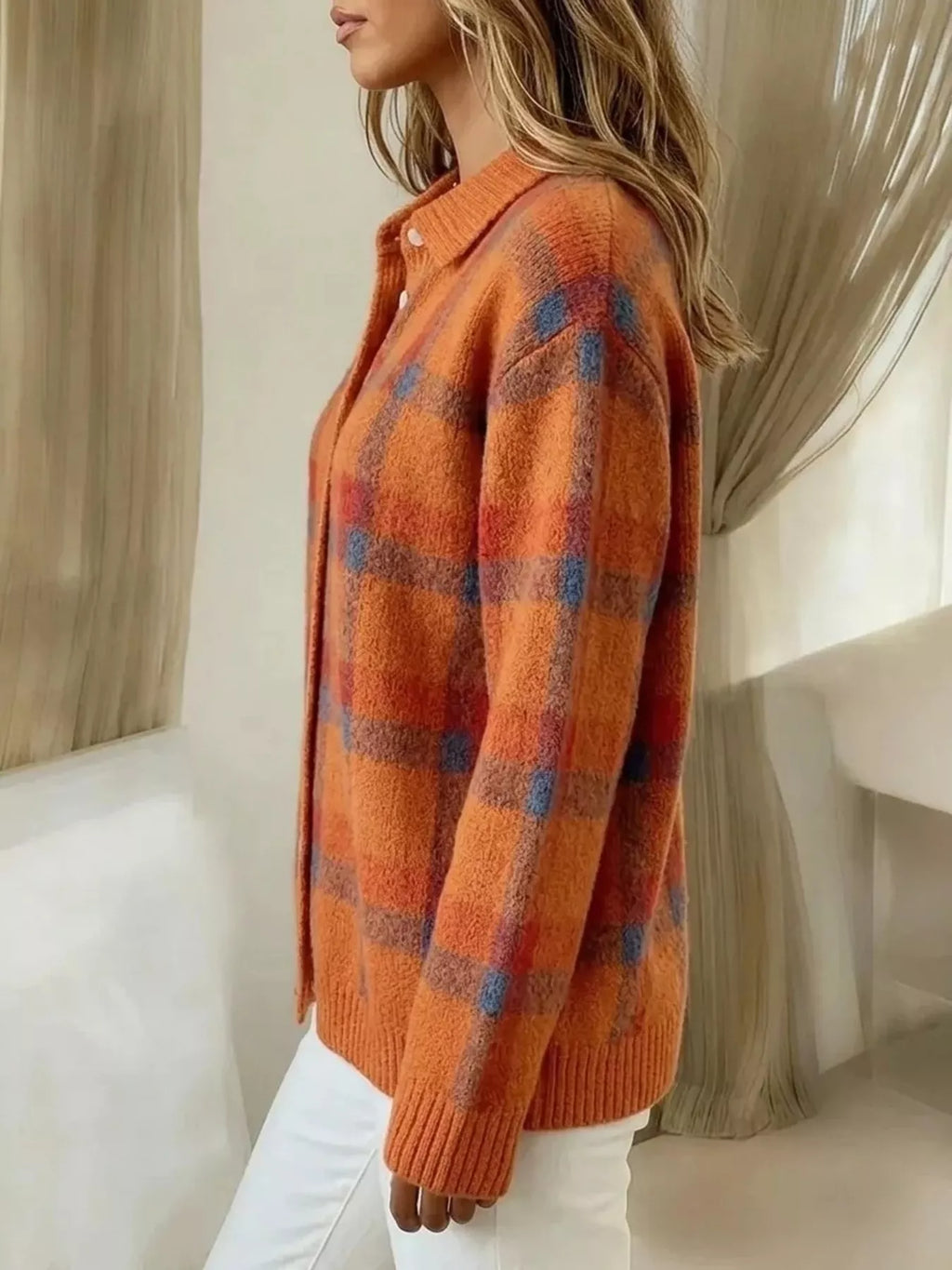 Plaid Knit Cardigan — additional view 2