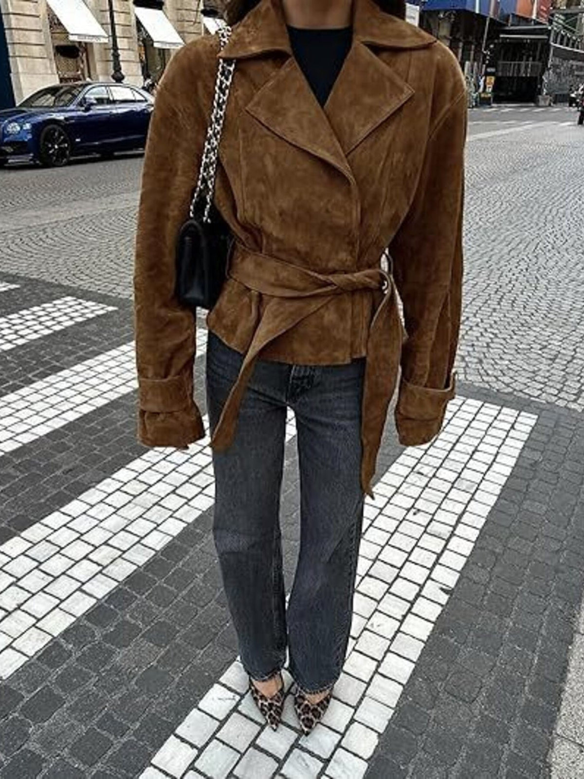 Belted Textured Jacket