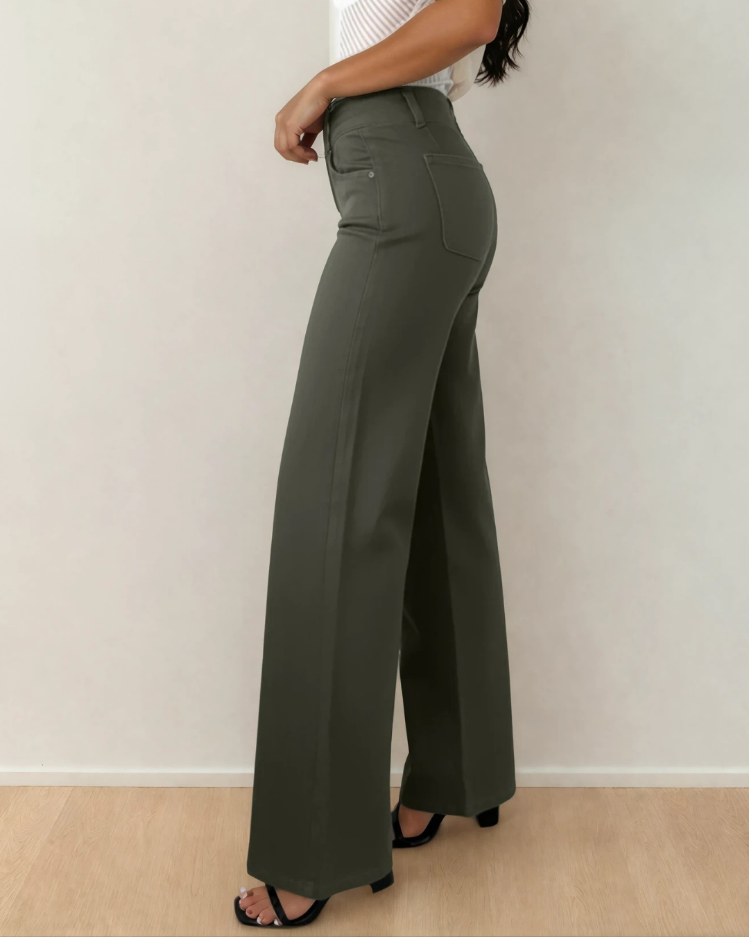 Brooke Wide Leg Jeans | High Rise Double Button Denim