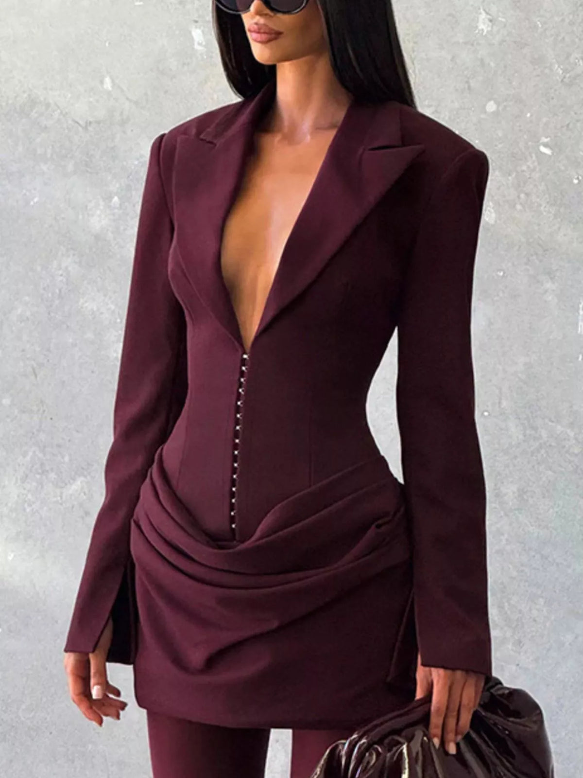 Long-Sleeve Blazer Mini Dress