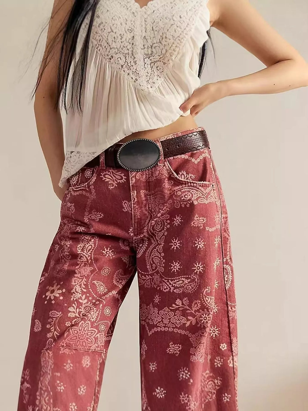 Printed Wide-Leg Jeans — additional view 3