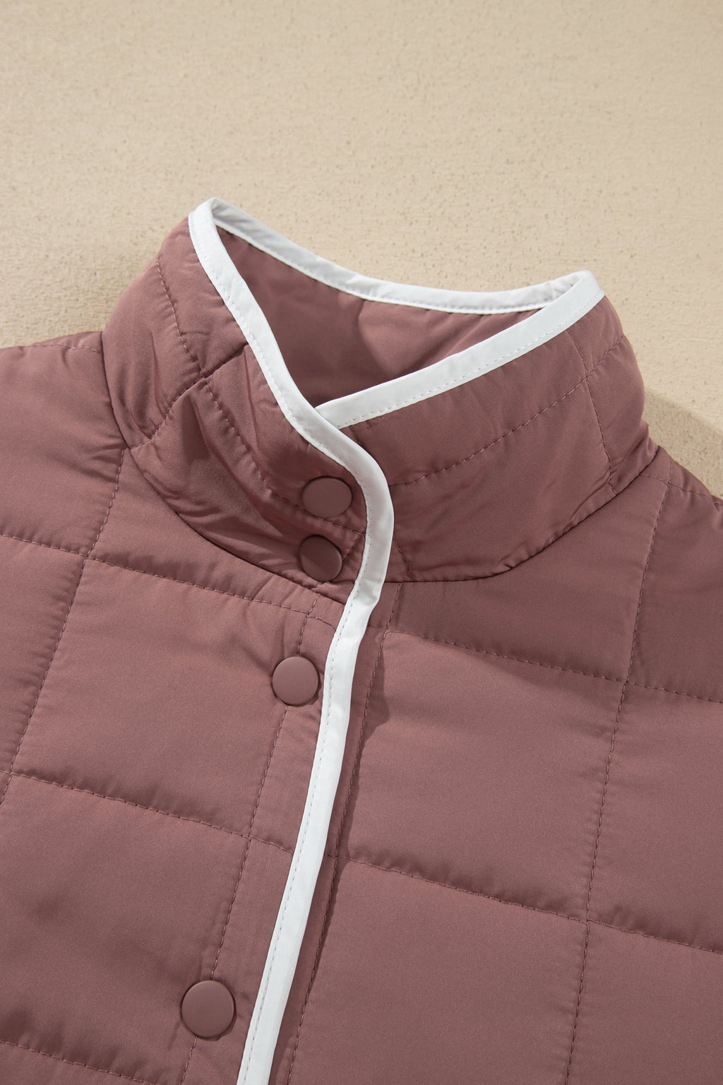 Contrast Trim Quilted Patch Pocket Buttoned Jacket — additional view 5