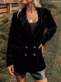 Velvet Button-Front Blazer