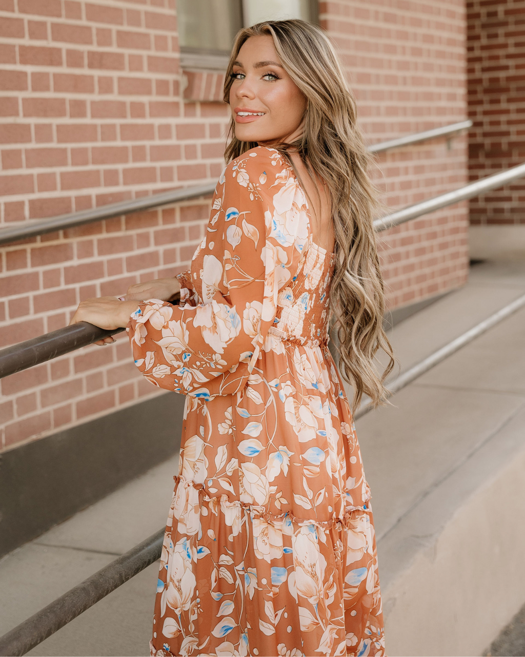 Felicity Shirred Square Neck High Waist Maxi Dress — additional view 3