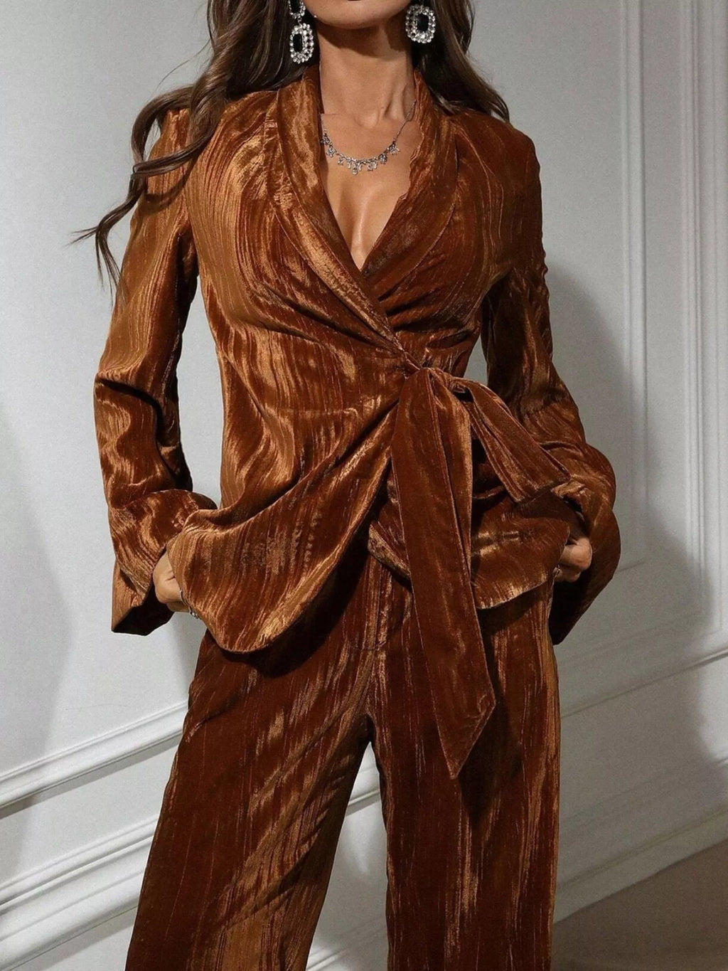 Velvet Belted Suit Set — additional view 4