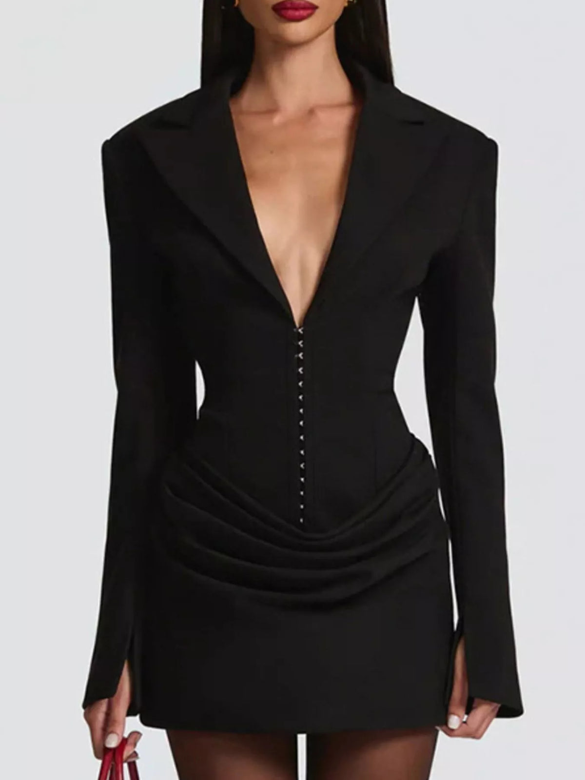 Long-Sleeve Blazer Mini Dress
