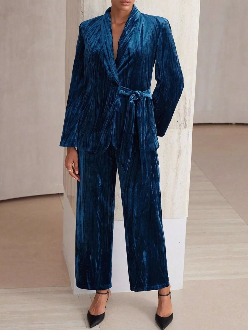 Velvet Belted Suit Set — additional view 9