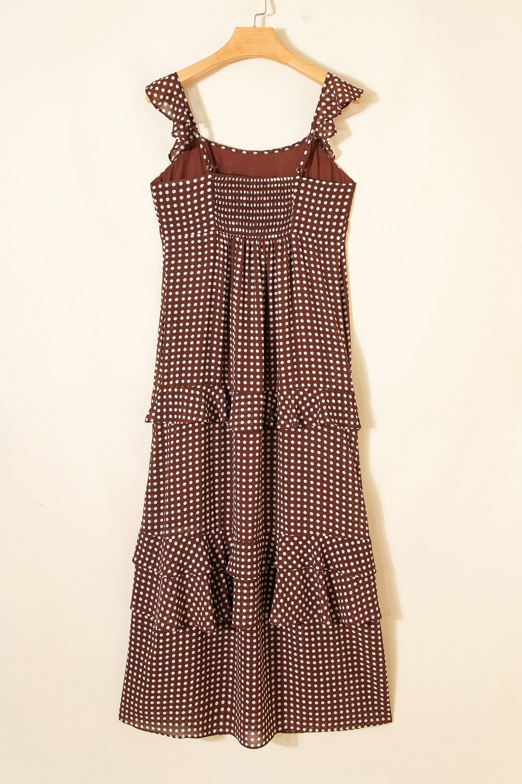 Polka Dot Backless Ruffle Tiered Maxi Dress — additional view 2