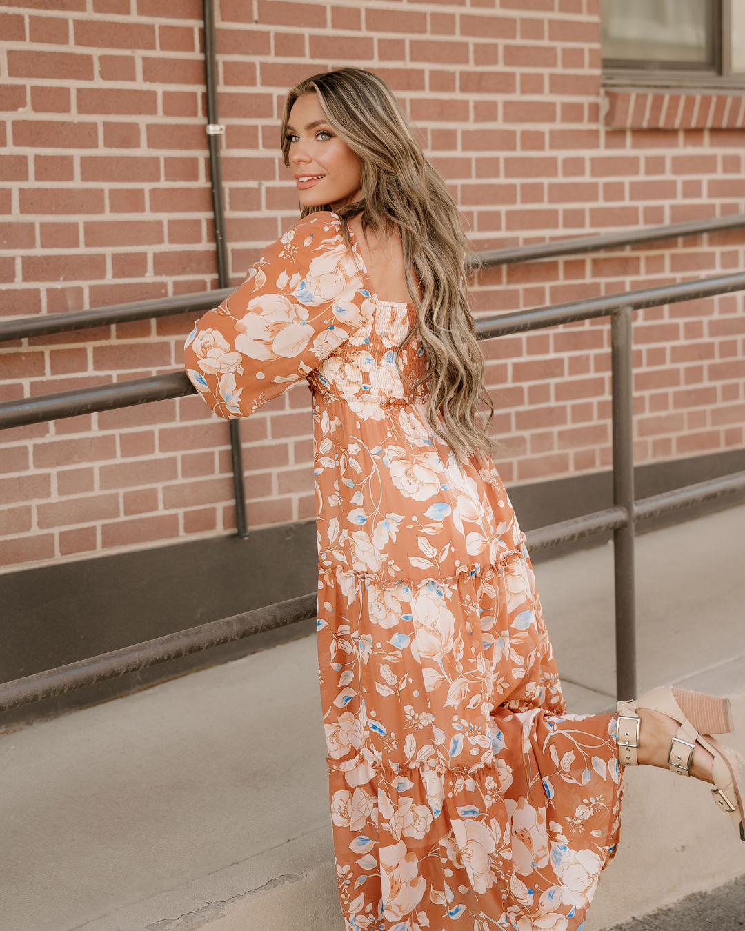 Felicity Shirred Square Neck High Waist Maxi Dress — additional view 6