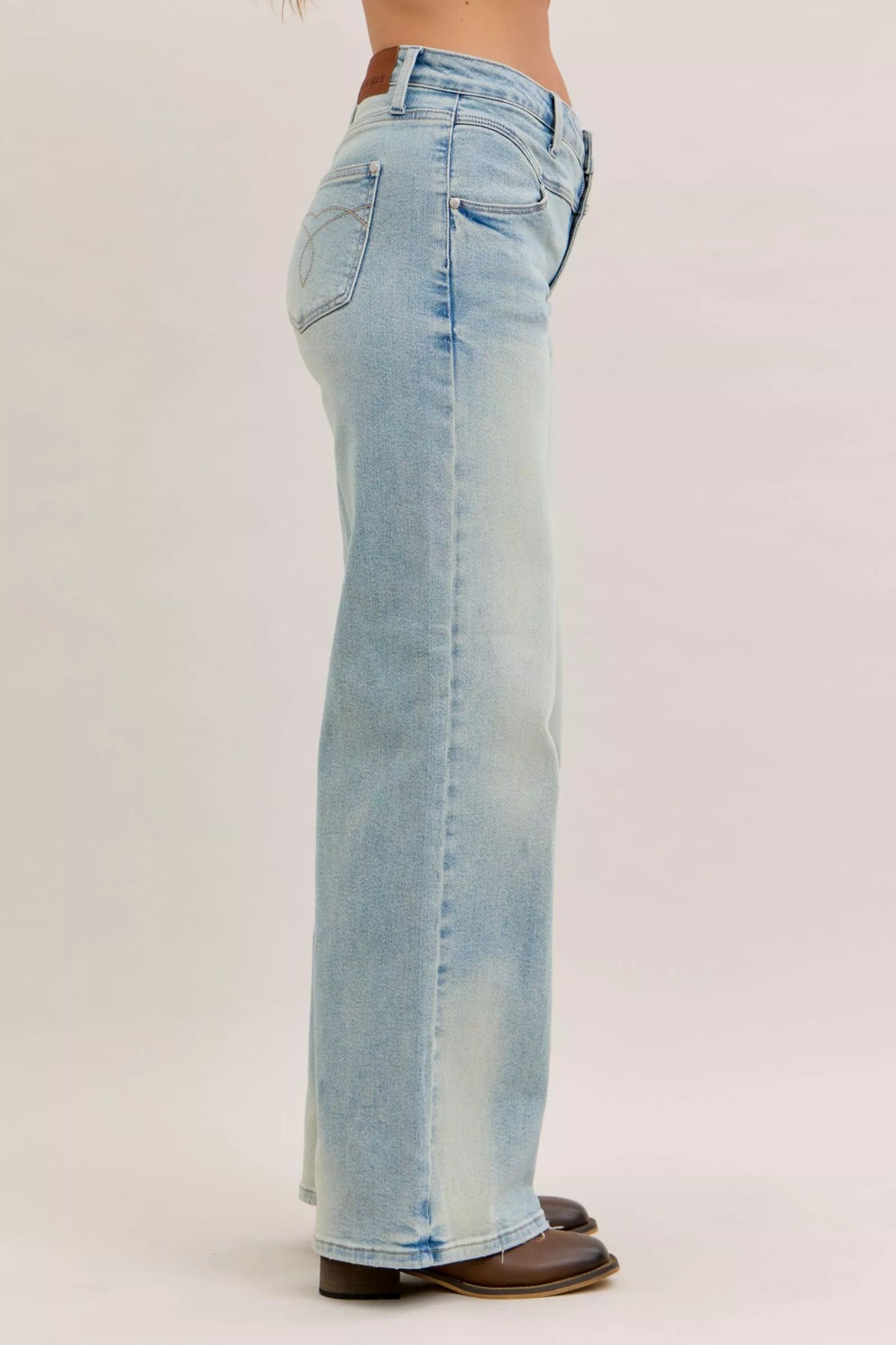 High-Waist Column Jeans