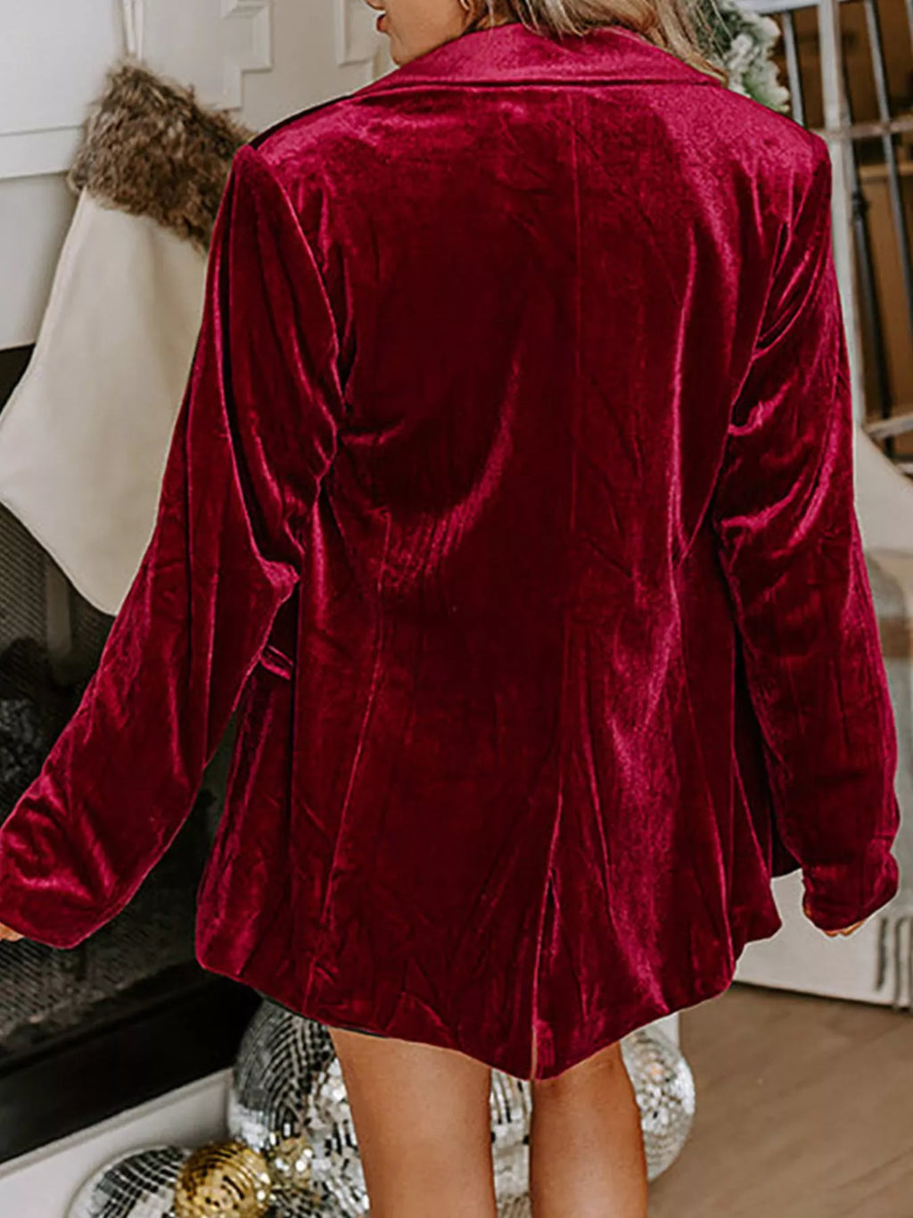 Velvet Button-Front Blazer — additional view 8