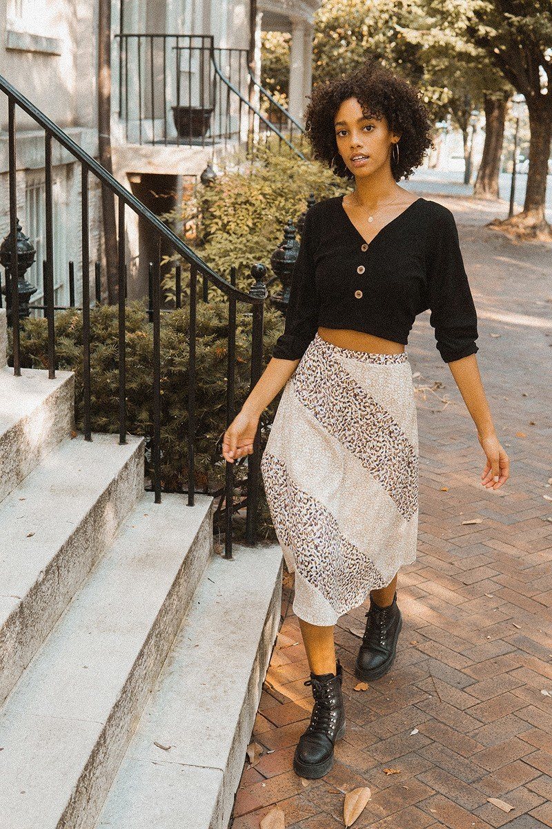 Floral Panel Midi Skirt — additional view 3