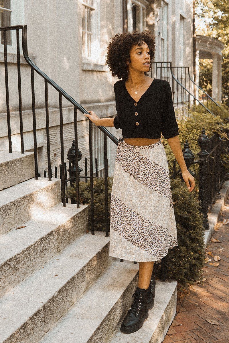 Floral Panel Midi Skirt — additional view 4