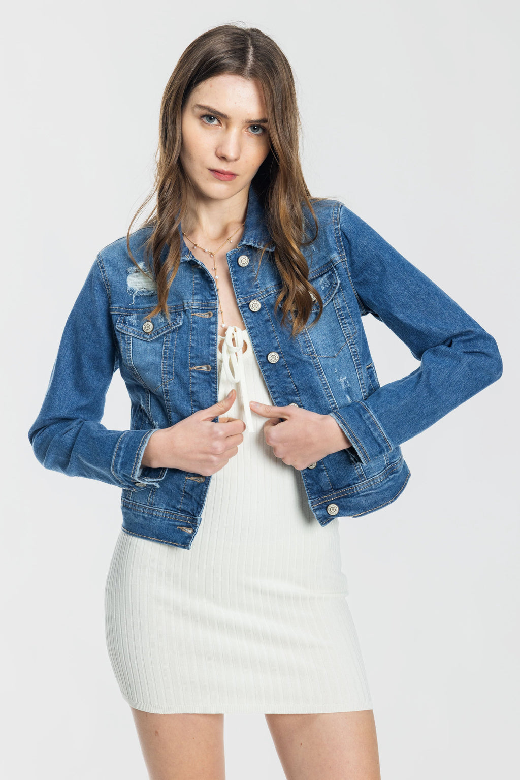 Classic Destructed Denim Jacket — additional view 6