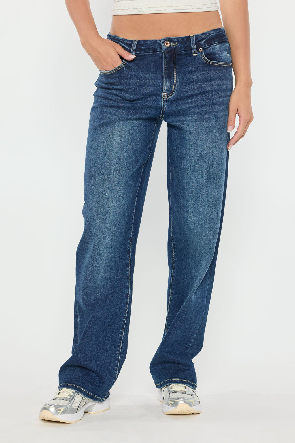 Mid Waist Loose Straight Jeans — additional view 15
