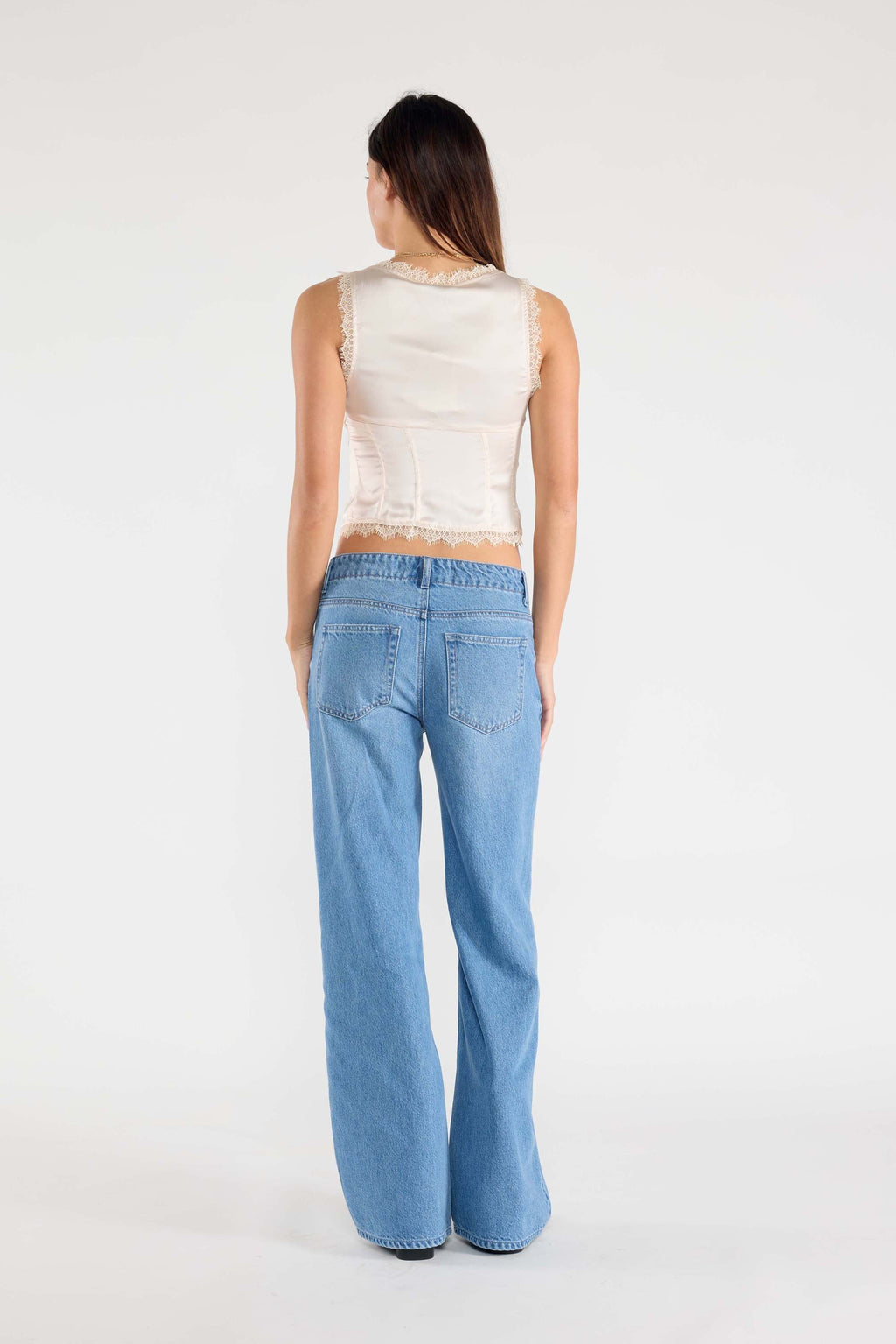 Baggy Wide Leg Jeans with Waist Band String — additional view 6