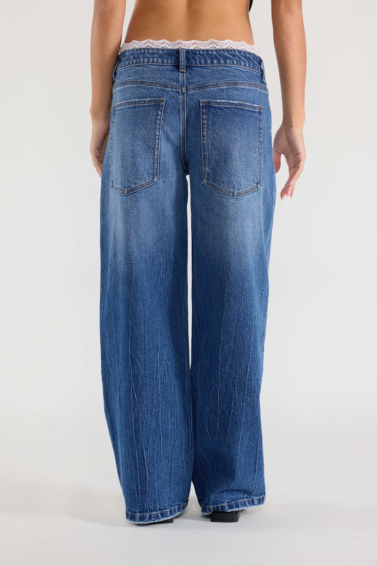 Low Waist Baggy Wide with Waist Band Lace Detail — additional view 8