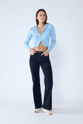 Rinse-Wash Wide-Leg Jeans