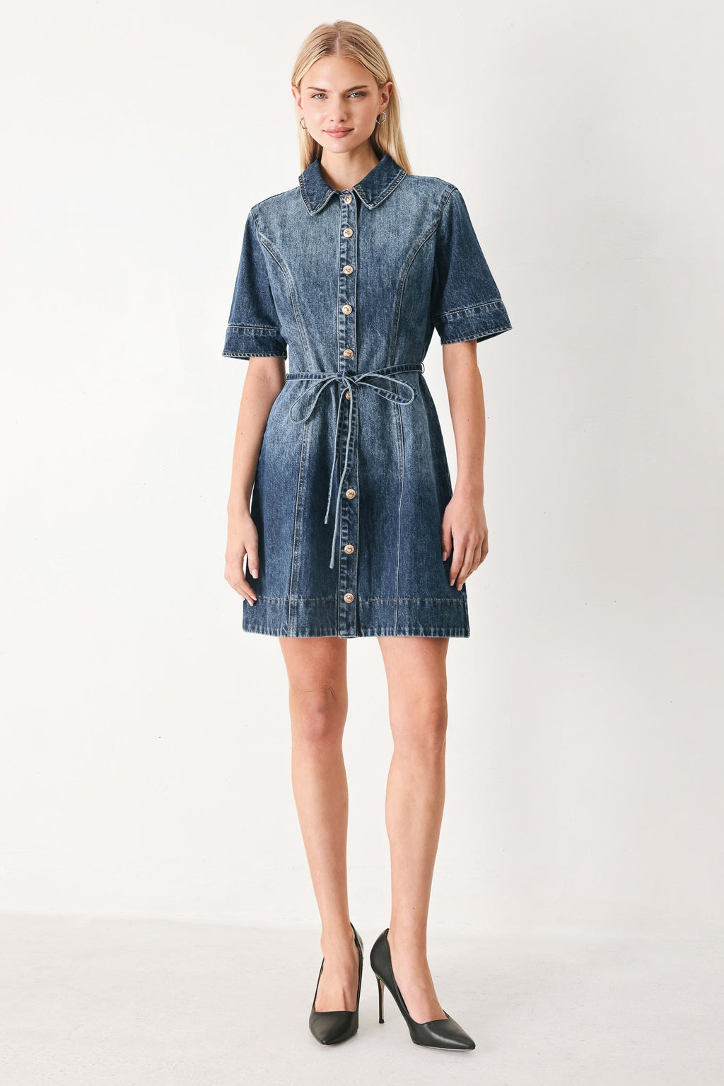 POWER IN DENIM MINI DRESS — additional view 3