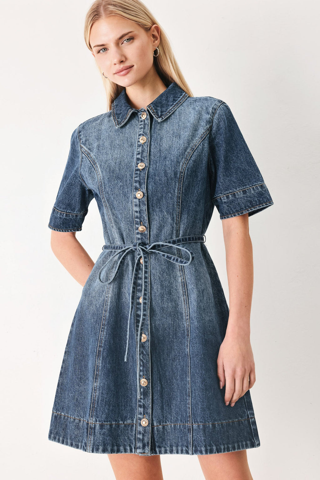 POWER IN DENIM MINI DRESS — additional view 5