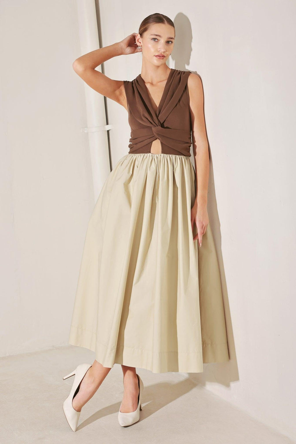ANGEL VEIL SOLID MIDI DRESS — additional view 13