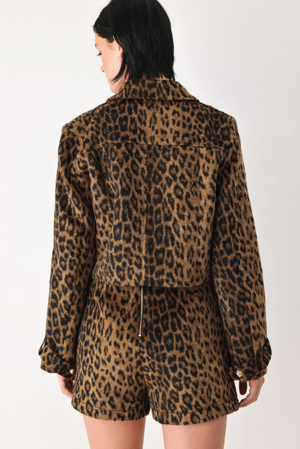 HERITAGE EDGE BROWN/BLACK WOOL-BLEND CROPPED JACKET — additional view 7