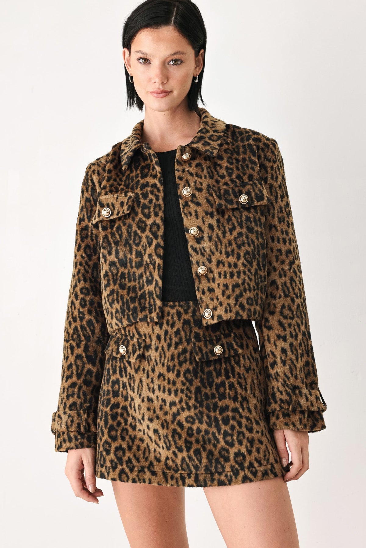 HERITAGE EDGE BROWN/BLACK WOOL-BLEND CROPPED JACKET — additional view 5