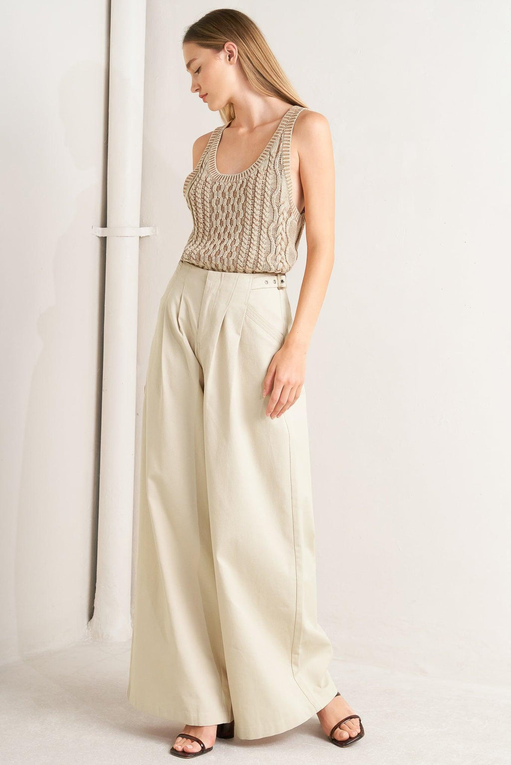 Pleated Buckle-Detail Pants — additional view 4