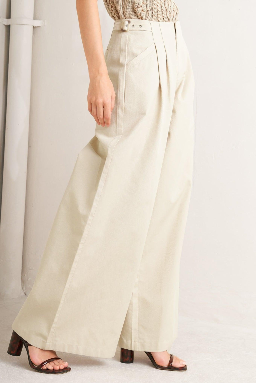 Pleated Buckle-Detail Pants — additional view 5