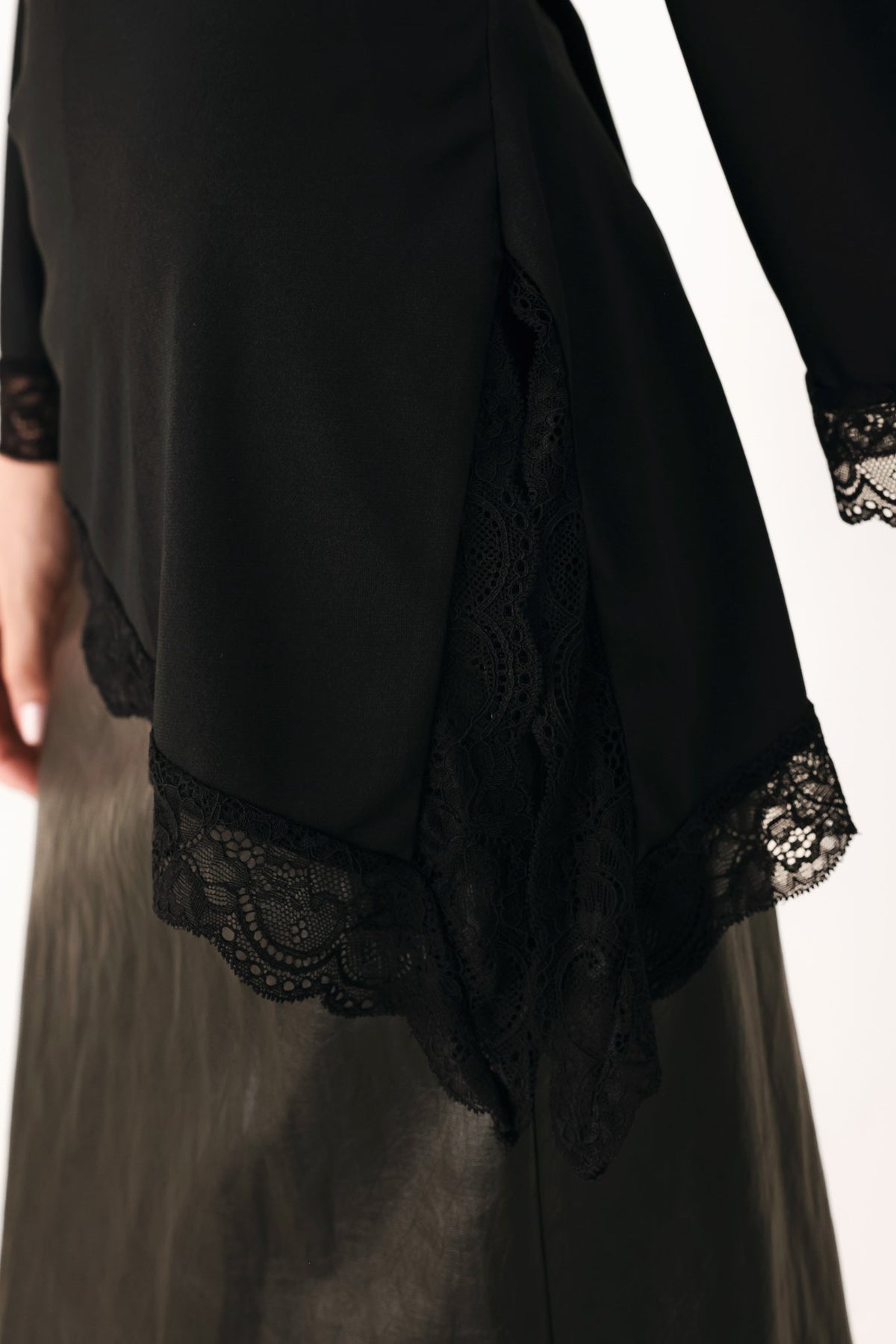 AFTER HOURS LACE TRIM ASYMMETRICAL TOP — additional view 8