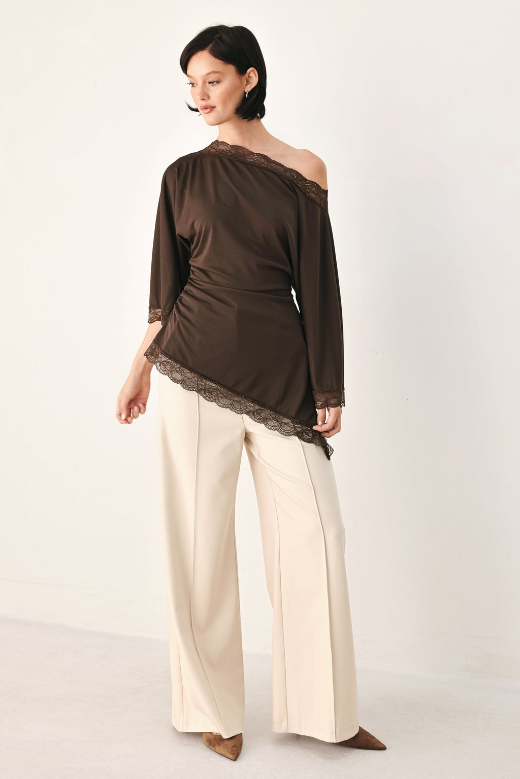 AFTER HOURS LACE TRIM ASYMMETRICAL TOP — additional view 12