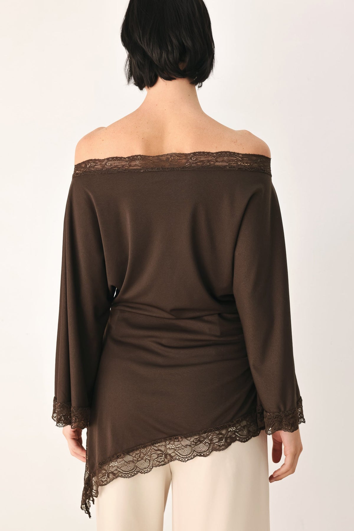 AFTER HOURS LACE TRIM ASYMMETRICAL TOP — additional view 16