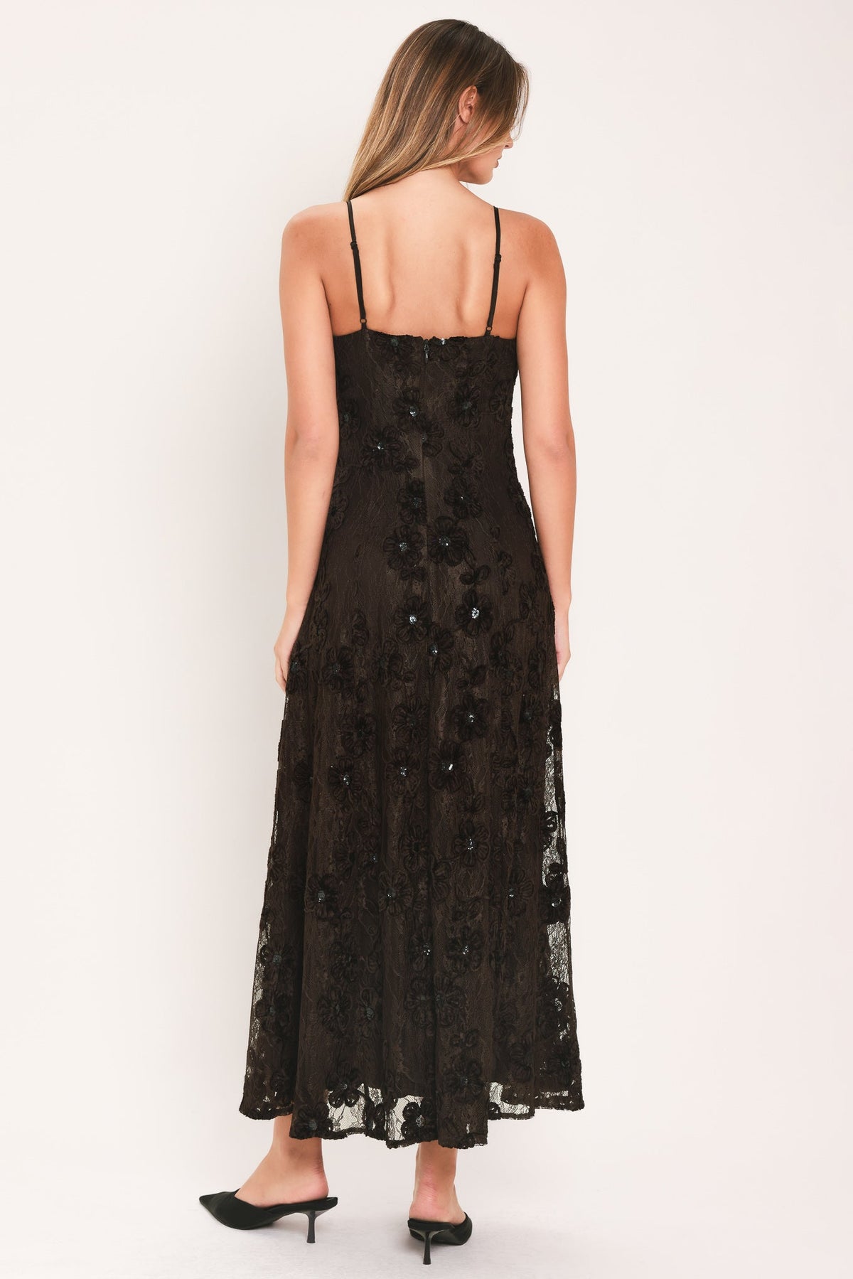 GOLDEN HOUR BROWN TEXTURED STRAPPY ANKLE DRESS — additional view 8