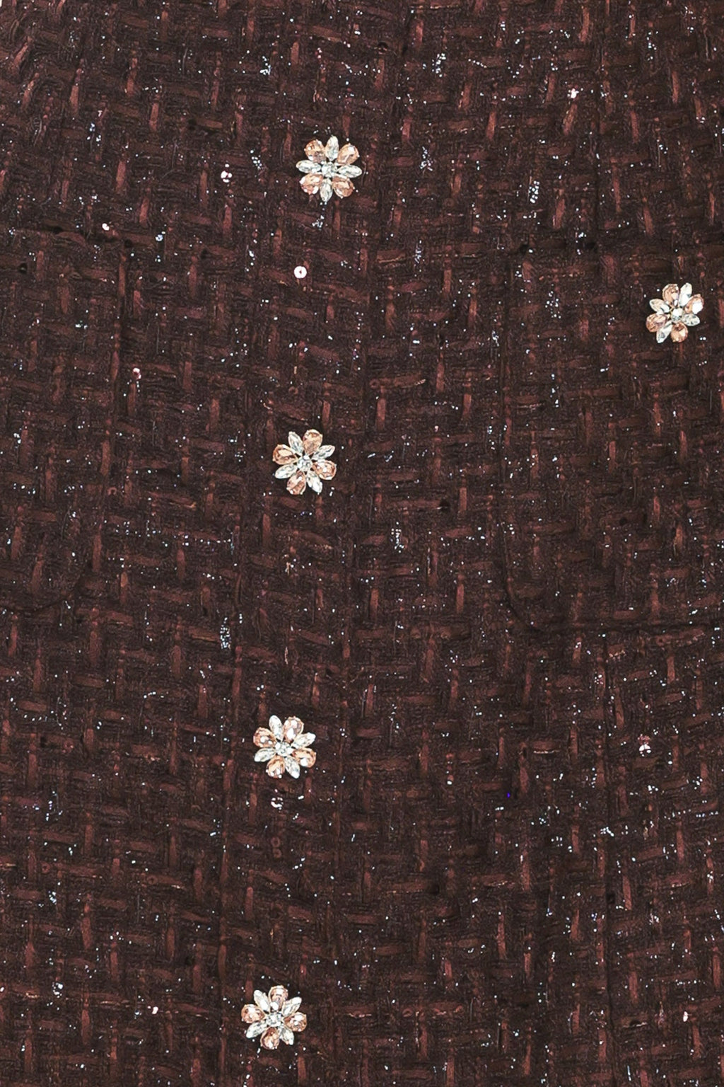 CHAMPAGNE NIGHTS CHOCOLATE SEQUIN TWEED MINI DRESS — additional view 8