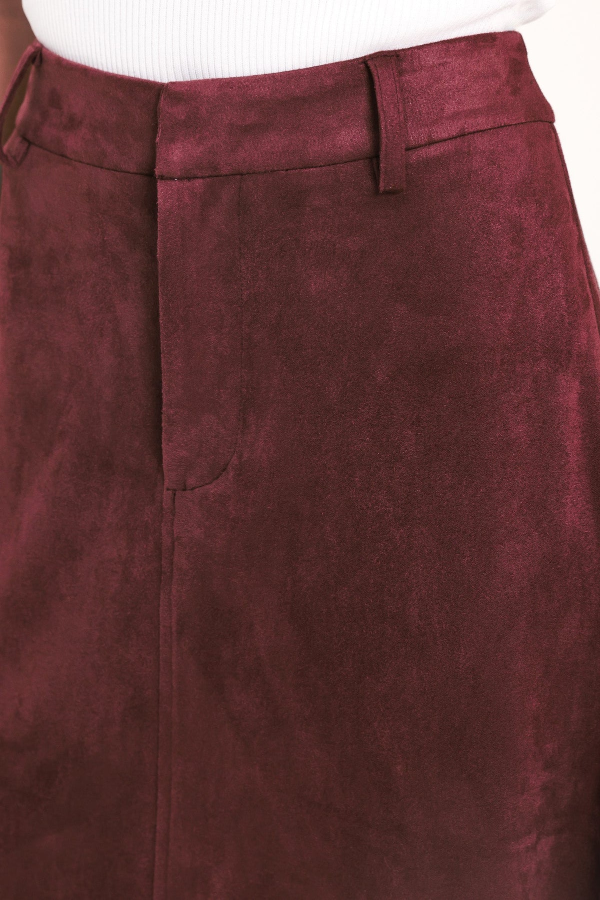 WINEBERRY MEADOW MUSE FAUX SUEDE MIDI SKIRT — additional view 6