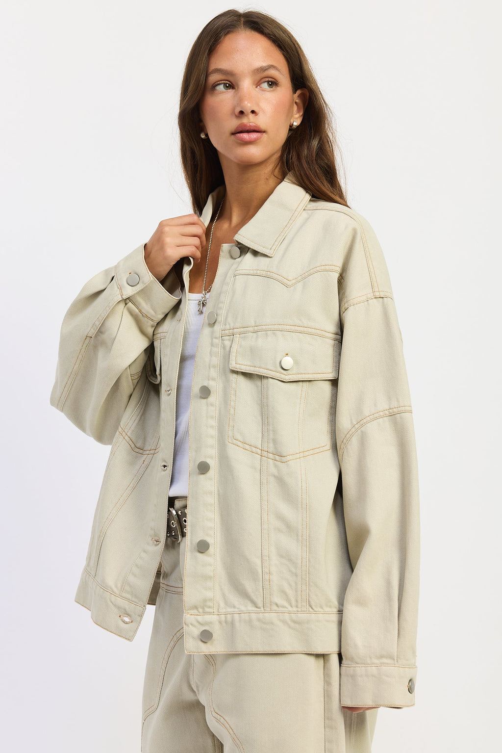 Zofia Oversized Twill Jacket — additional view 2