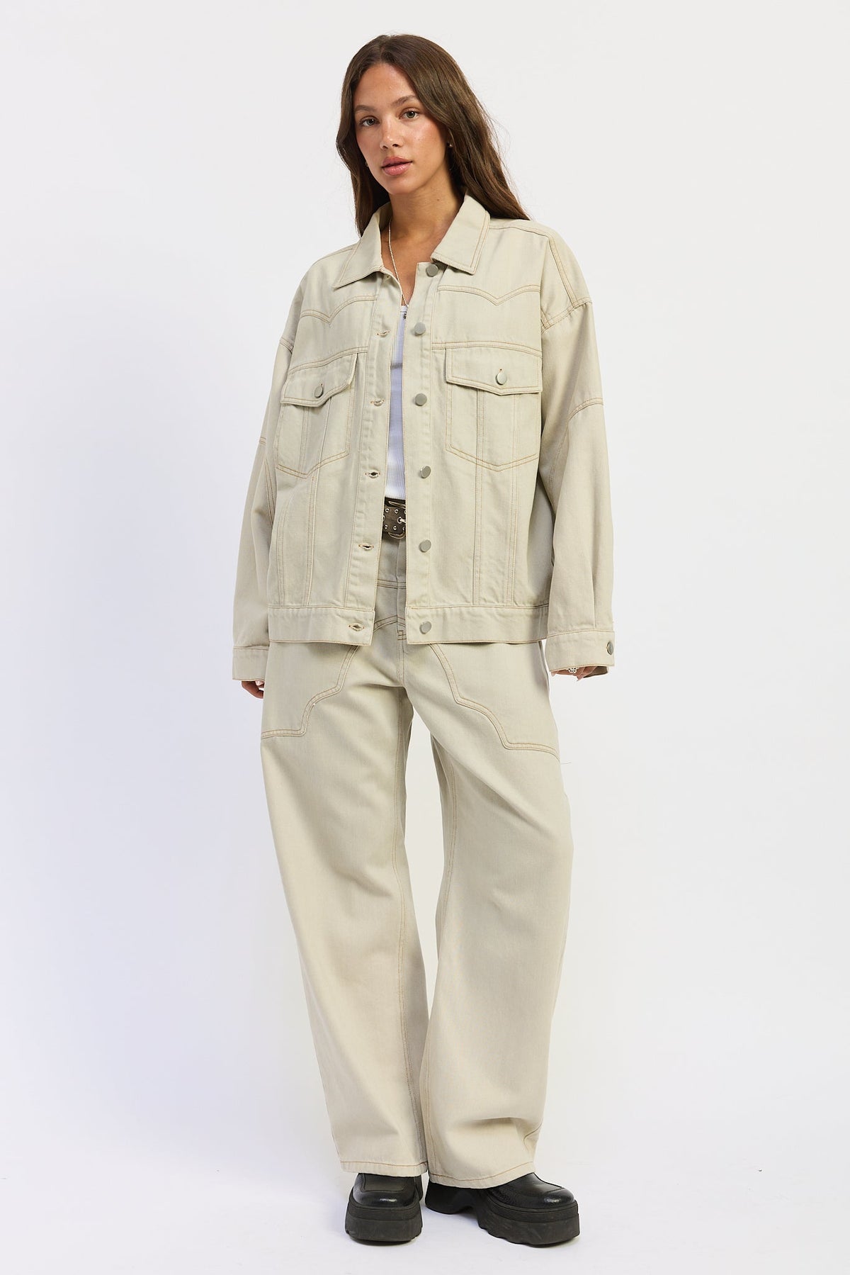 Zofia Oversized Twill Jacket