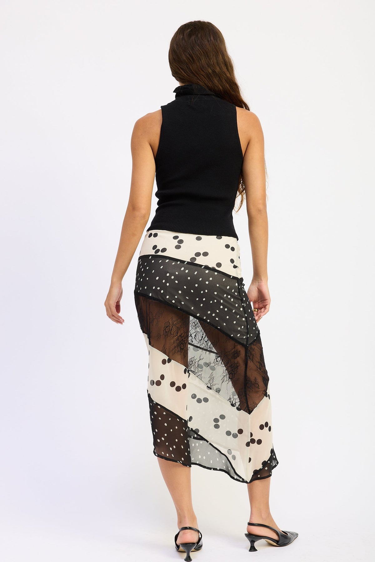 Abby Mixed-Print Maxi Skirt