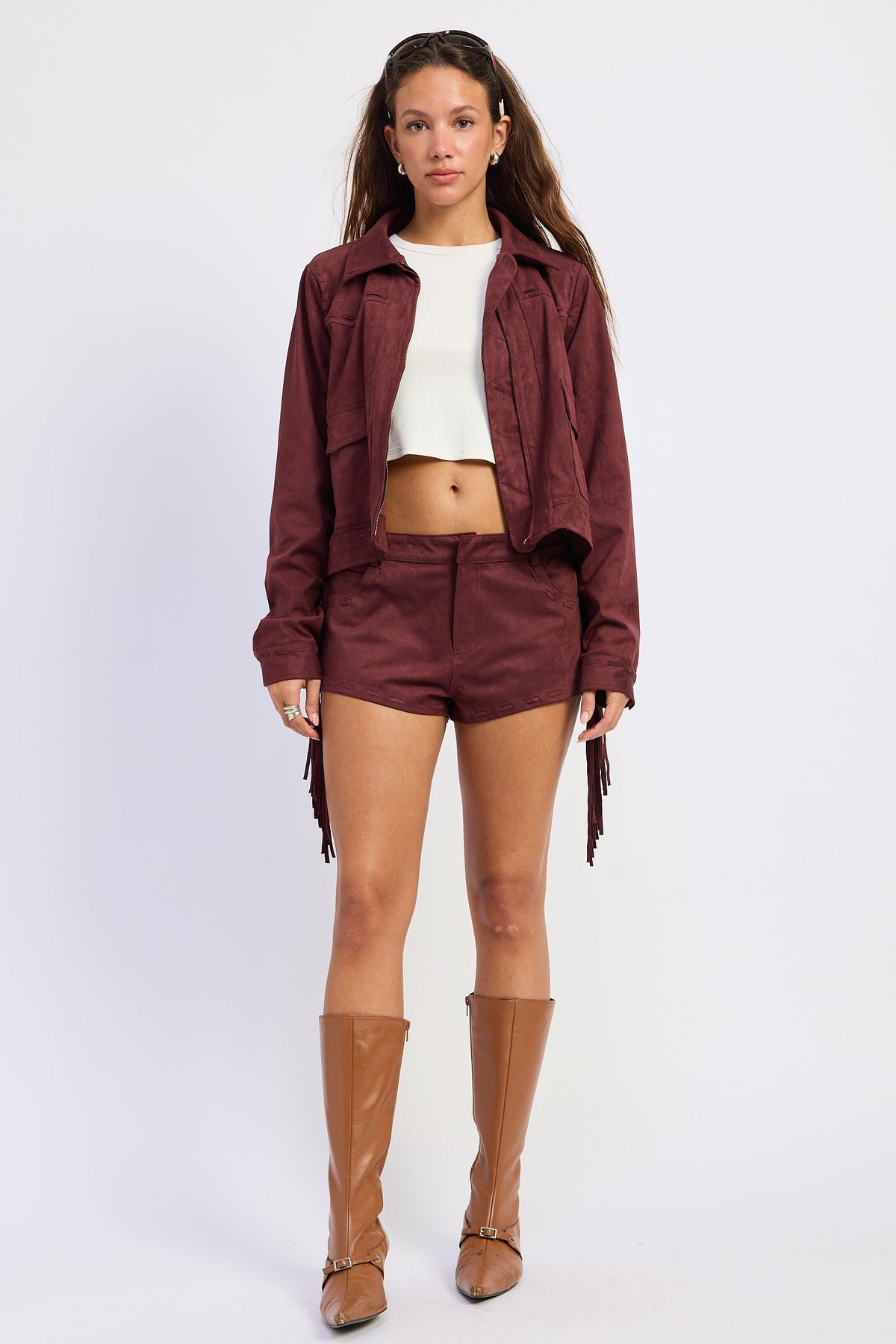 Xenia Cropped Textured Jacket