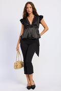 Aliza Lace-Trim Satin Top — additional view 4