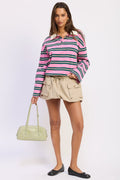 Aviva Oversized Stripe Tee — additional view 4