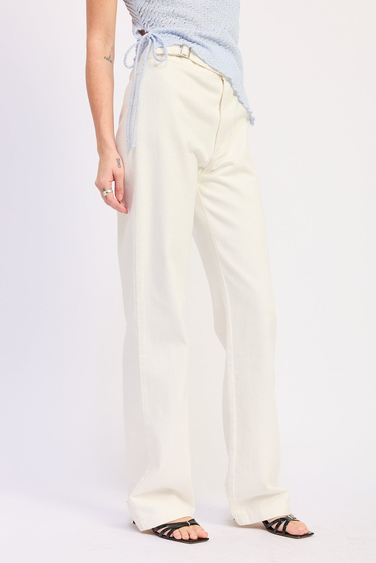 Celandine Belted Cotton Pants