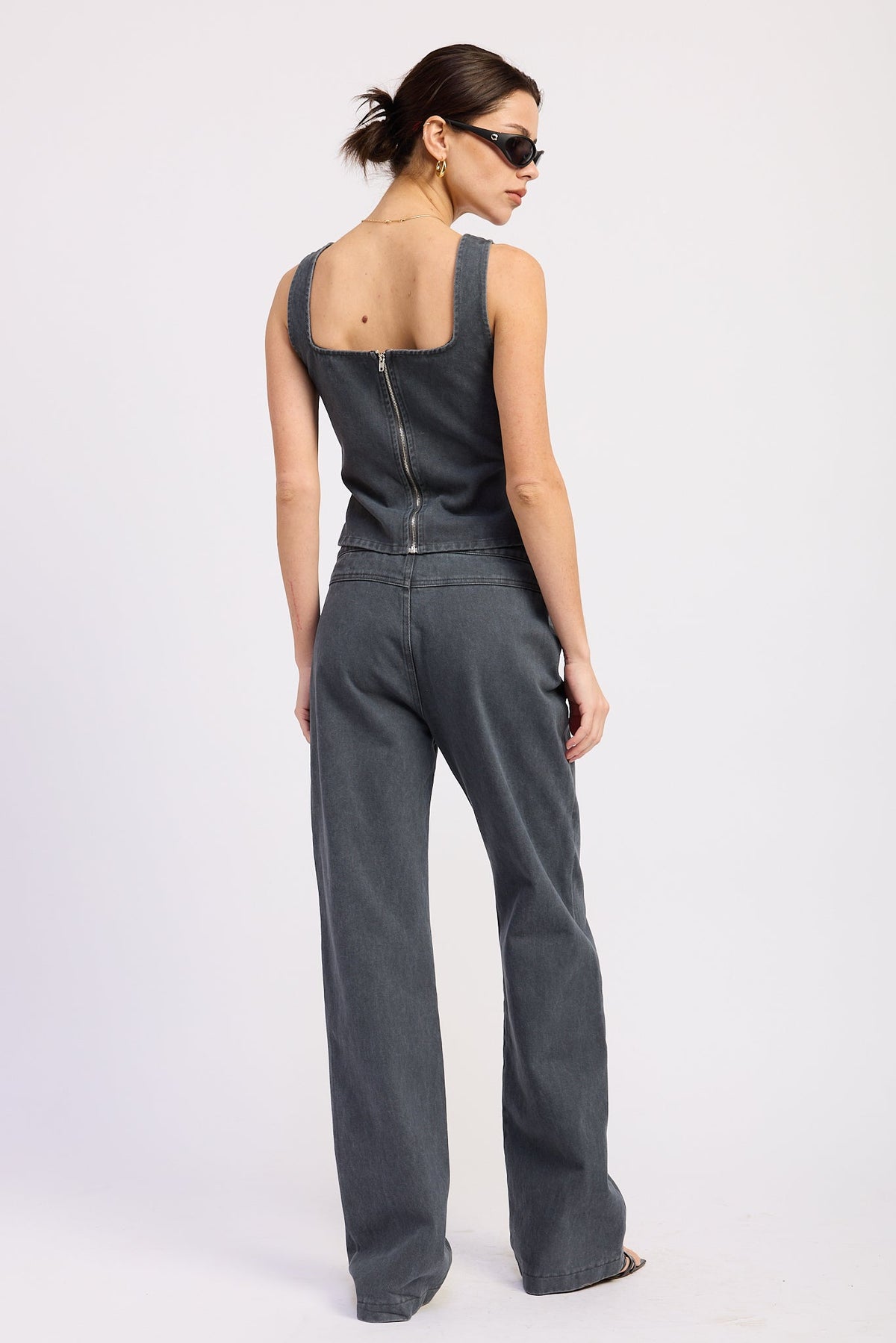 Celandine Belted Twill Vest — additional view 3