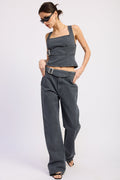 Celandine Belted Twill Vest — additional view 4