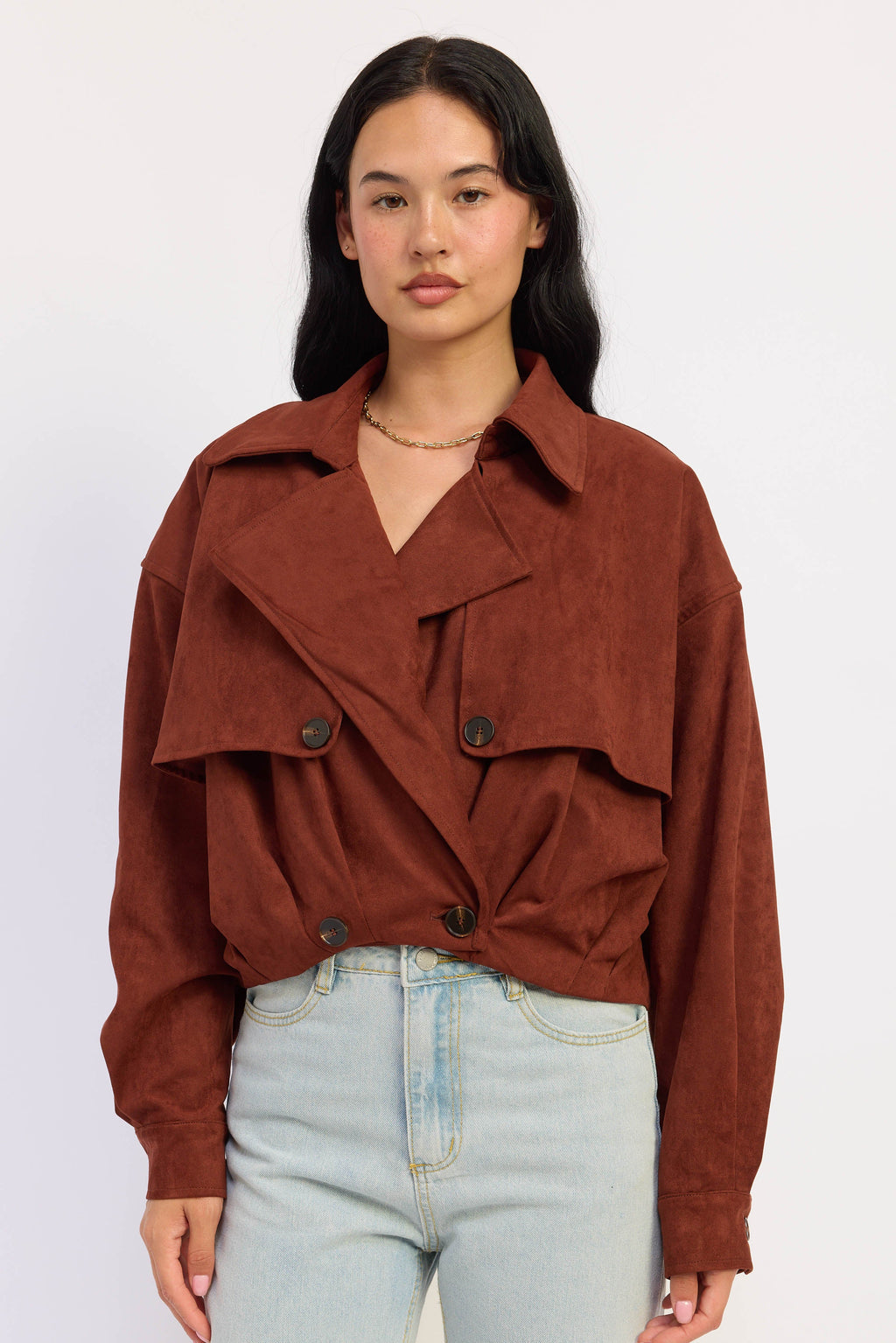 Madison Faux-Suede Trench