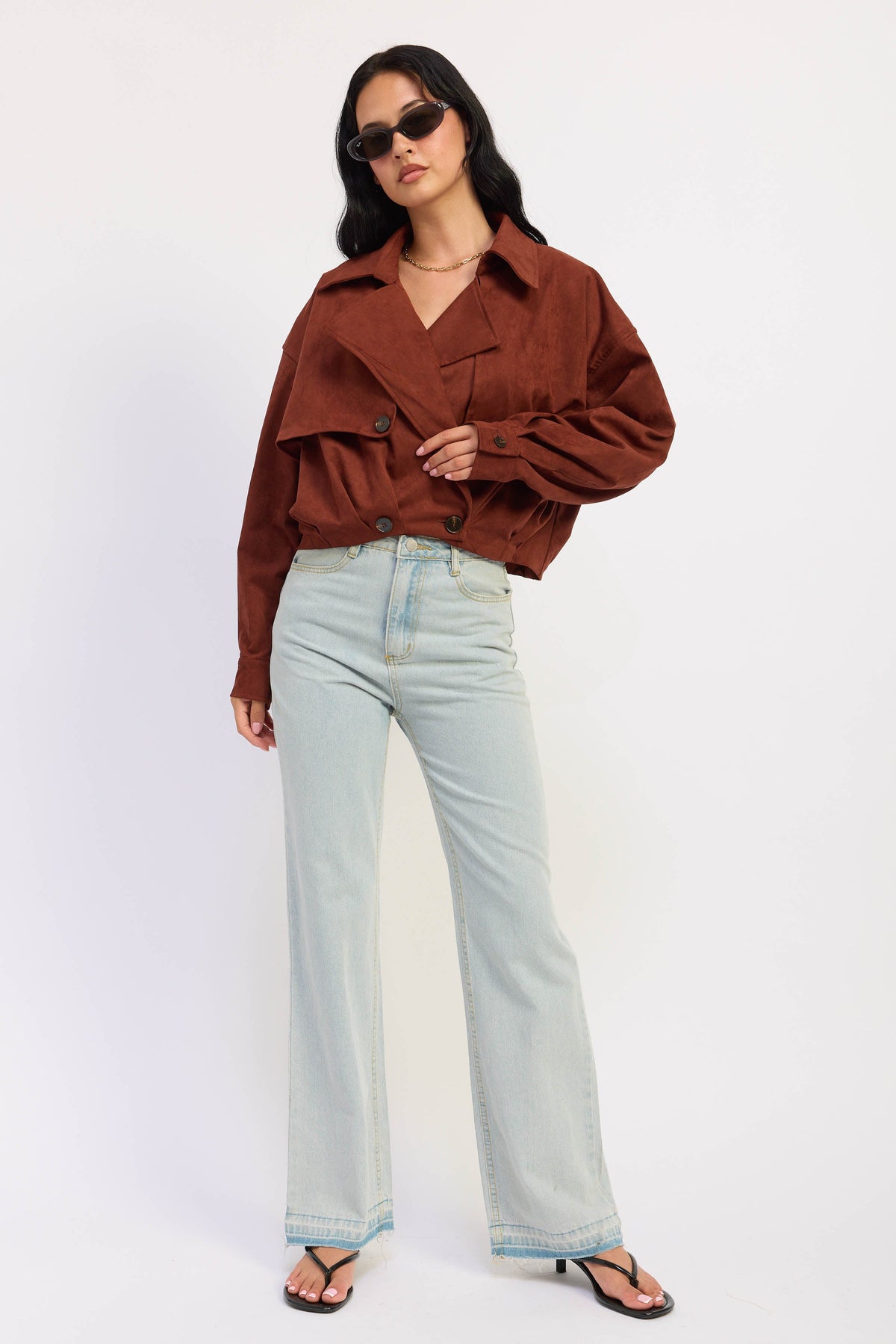 Madison Faux-Suede Trench