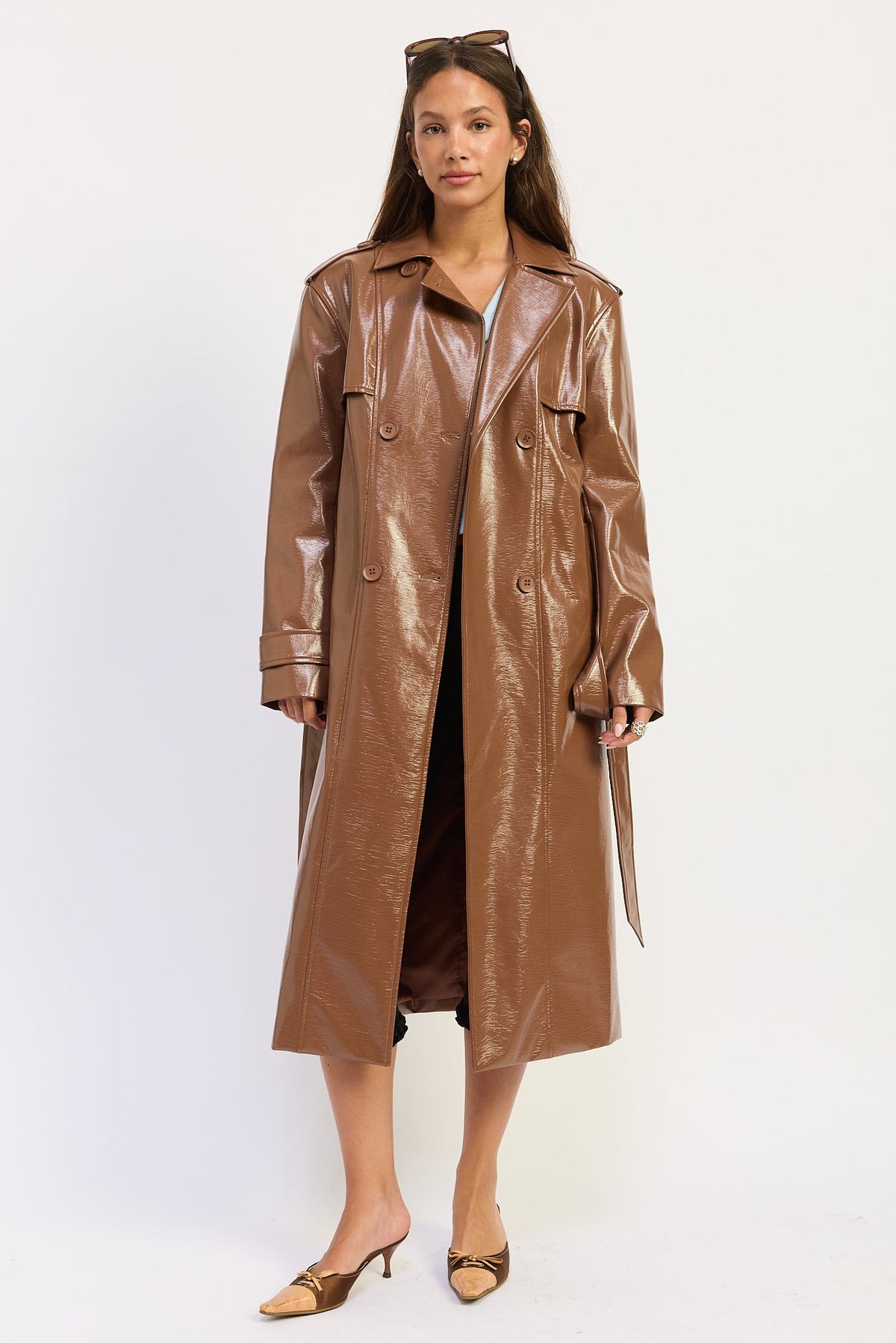 Madelyn Faux-Leather Trench