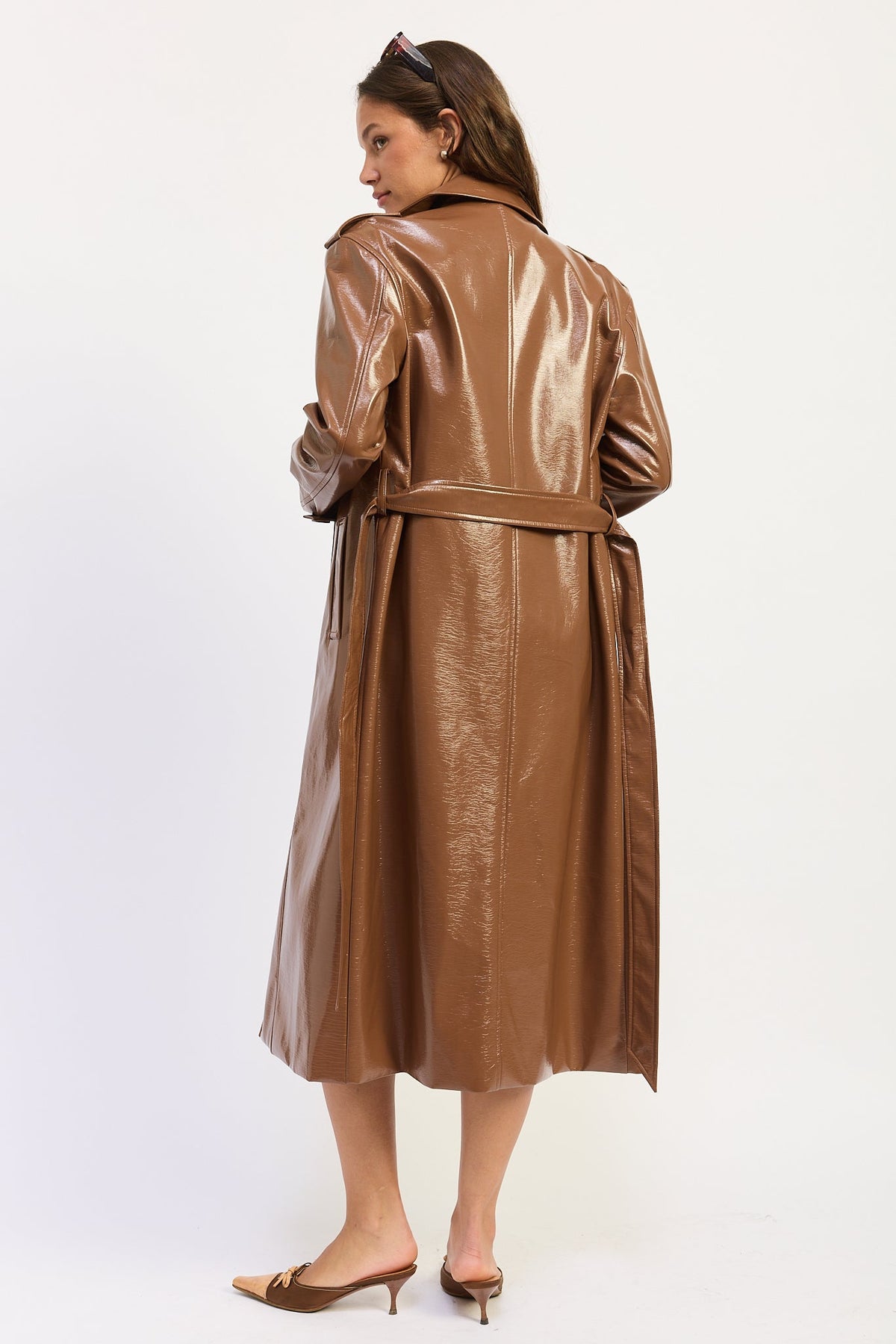 Madelyn Faux-Leather Trench